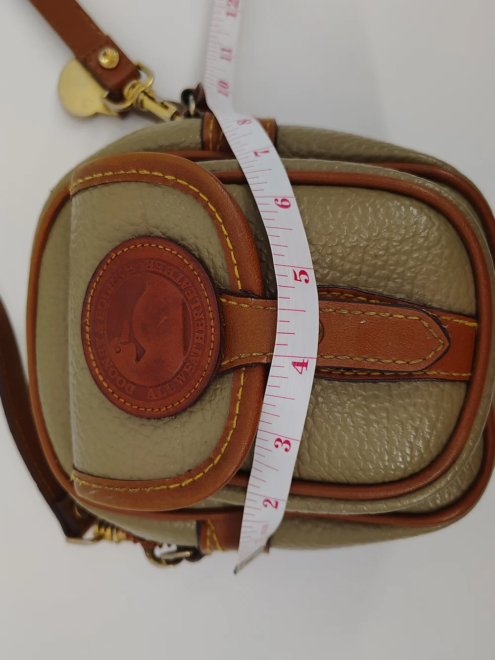Vintage Dooney & Bourke AWL Mini Cavalry Crossbody Taupe British Tan Duck Bag